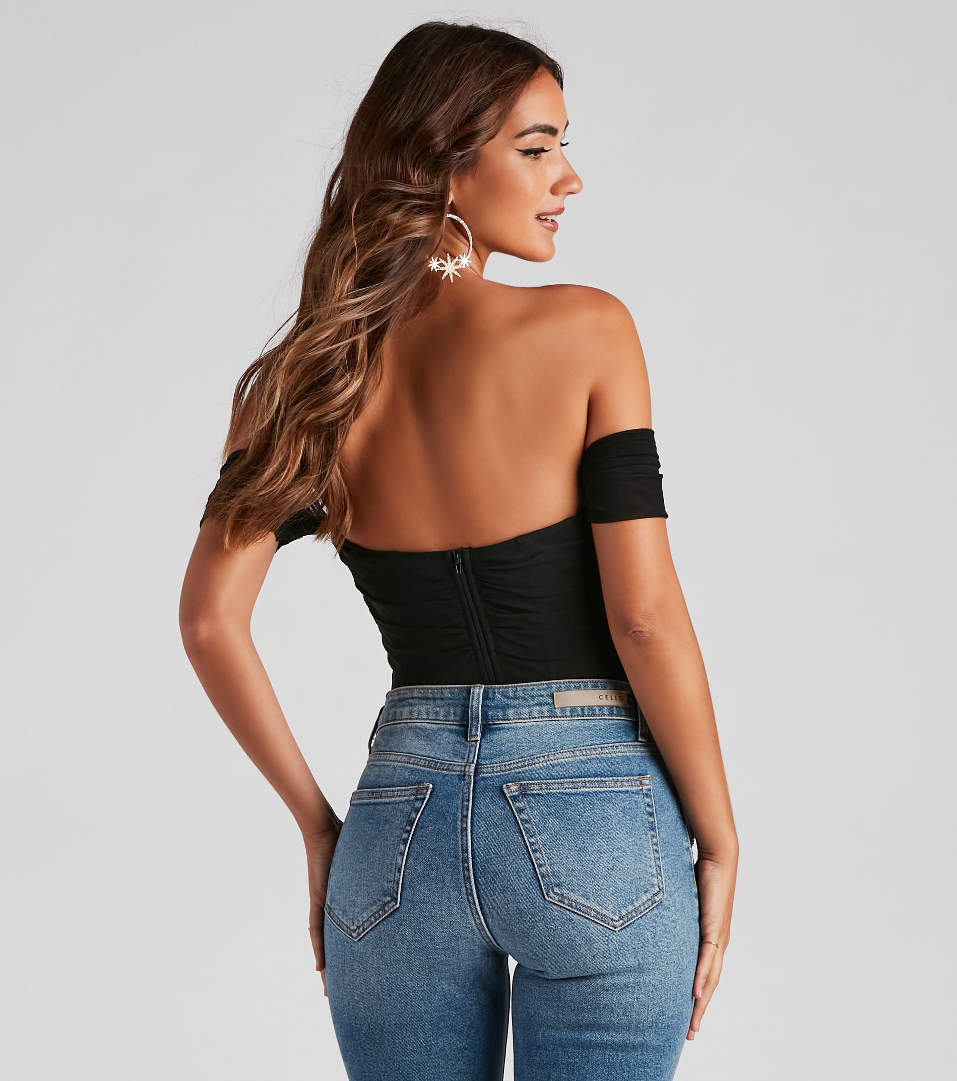 Another Date Mesh Bustier Bodysuit