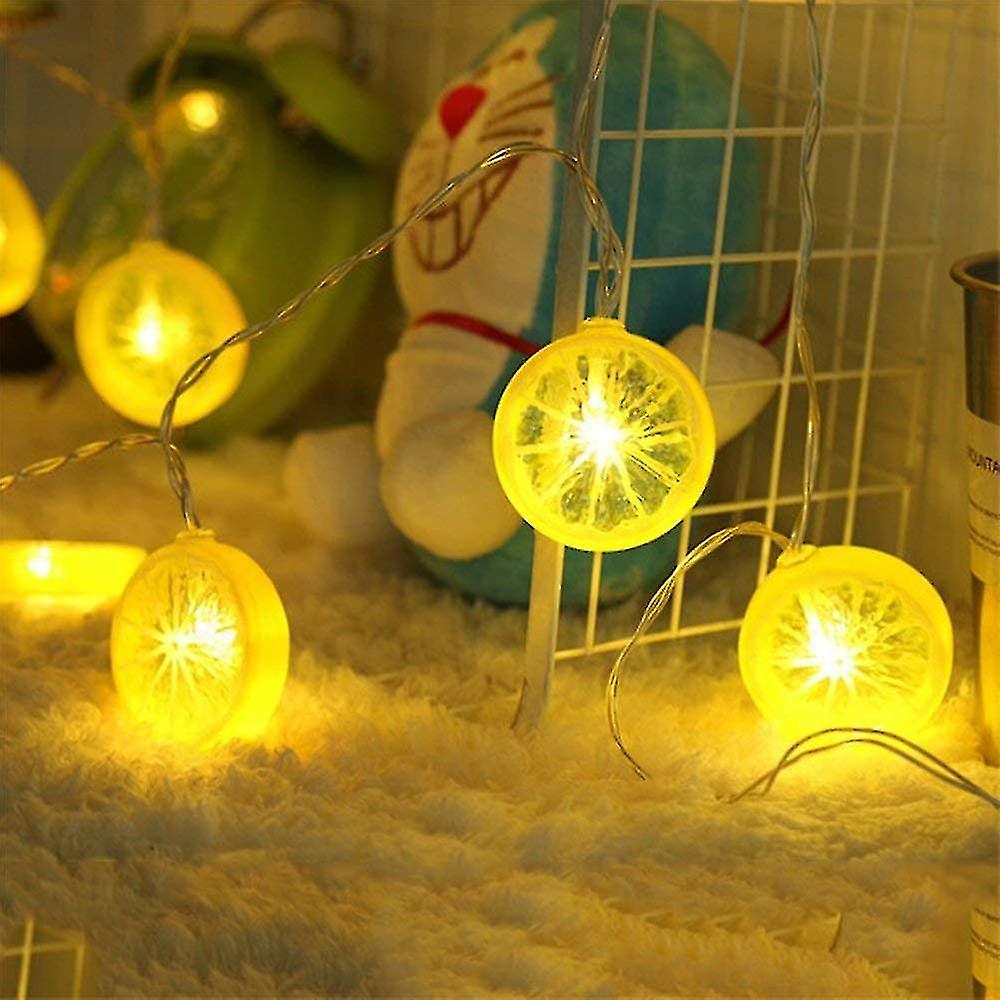 Fruit Lemon Slice String Lights Led Flashing String，9.8ft/20 Led