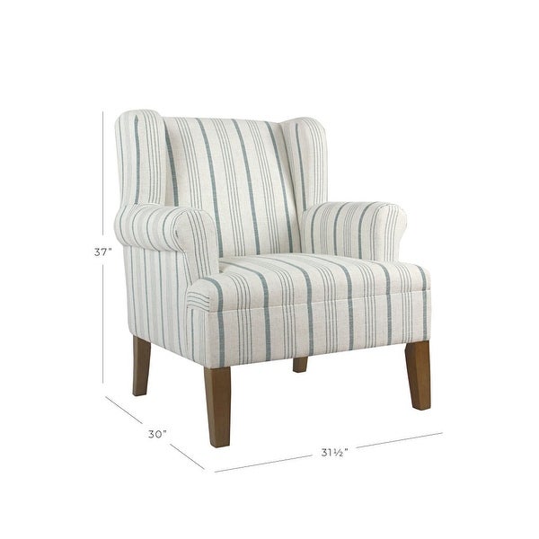 HomePop Emerson Rolled Arm Accent Chair - Blue Calypso Stripe