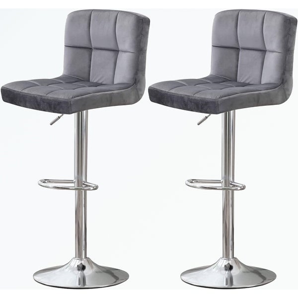 Swivel Velvet Bar Stools with Back，Height Adjustable