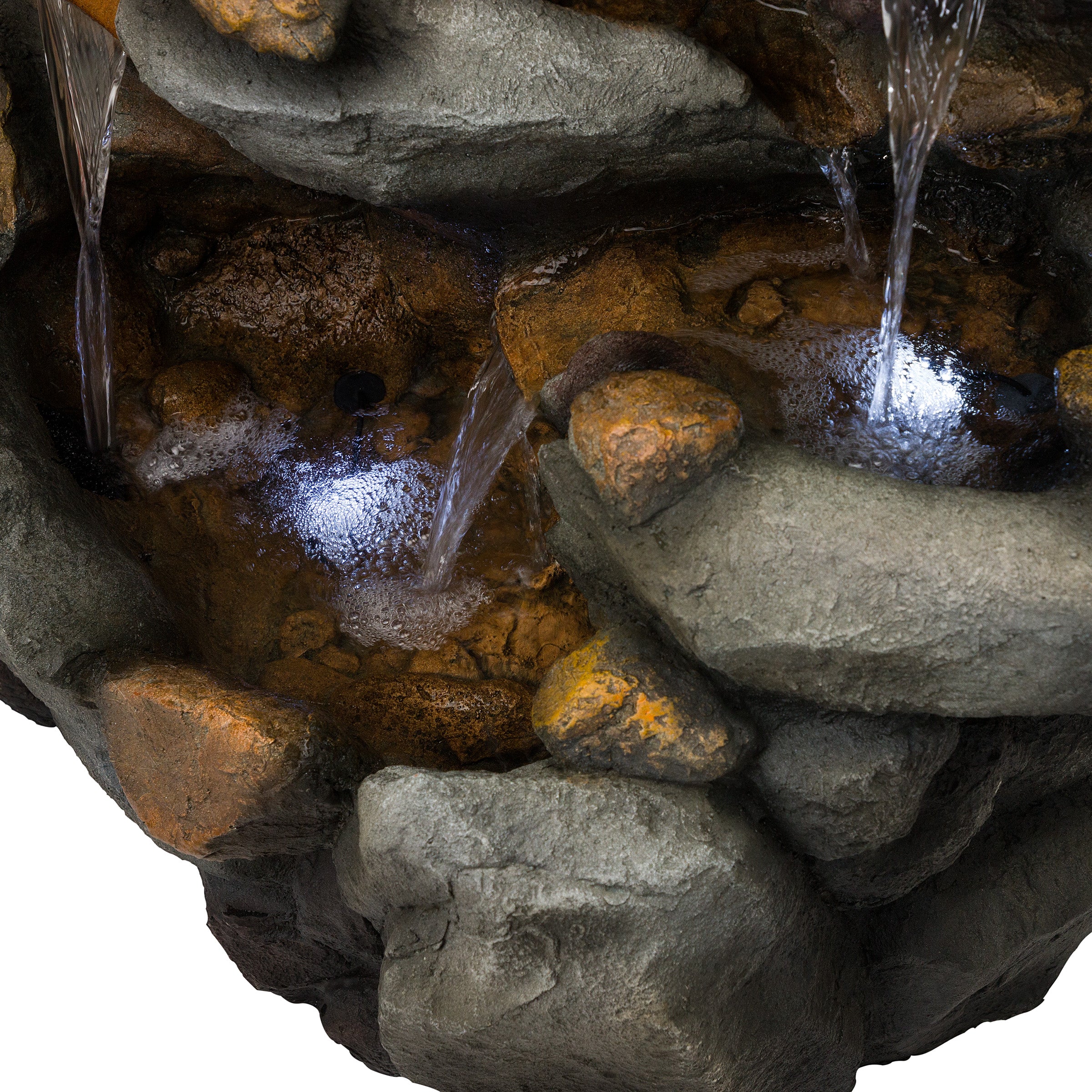 Alpine Corporation 8-Tier Rock Water Fall Fountain， 50 Inch Tall