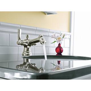 KOHLER Bancroft Single Hole 2-Handle Low-Arc Bathroom Faucet in Vibrant Polished Nickel K-10579-4-SN