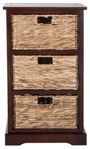 Halle 3 Wicker Basket Storage Side Table  Amh5738C   Transitional   Side Tables And End Tables   by BisonOffice  Houzz