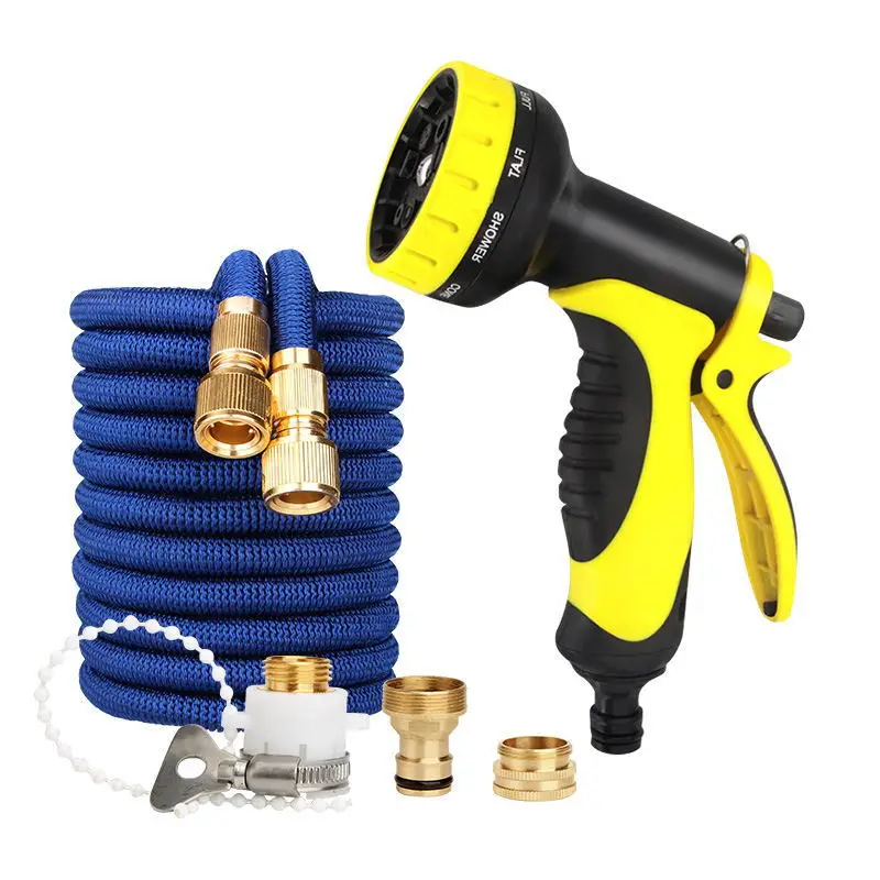 Hot Sell 30 Meters Expandable Car Wash High Pressure Handle Garden Supplies Flexible Water Hose Expandable with Spray Nozzle