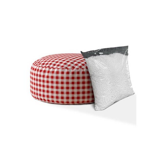 Indoor PLAIDO Bright Red Round Zipper Pouf   Stuff...