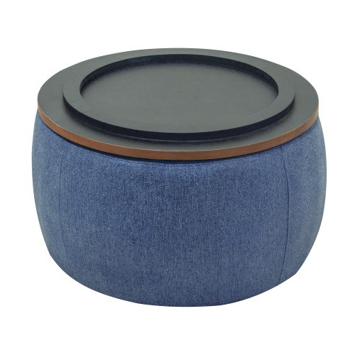 Round Storage Ottoman  2 in 1 Function  Work as En...