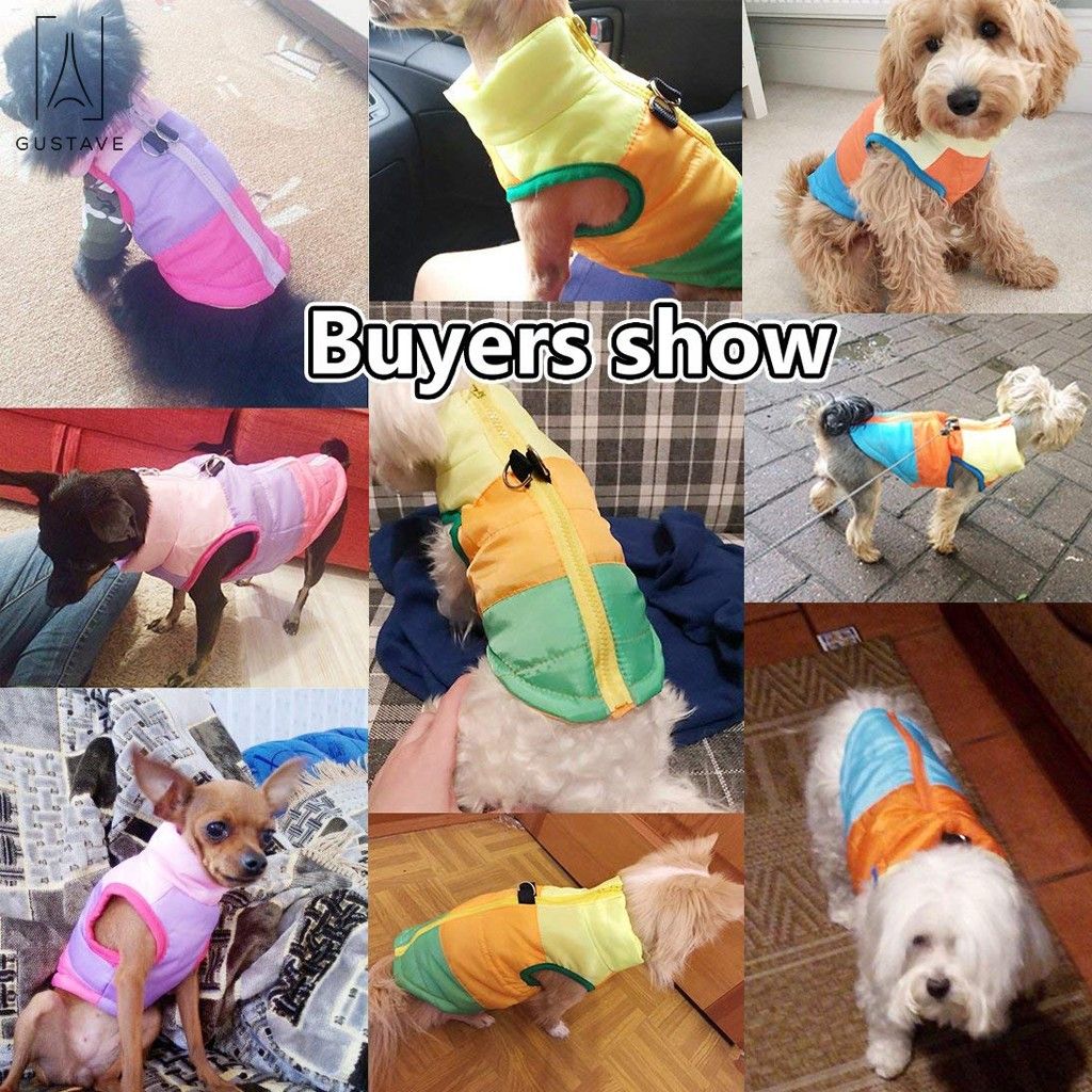 Gustave Pet Cat Dog Vest Coat Winter Warm Windproof Waterproof Cozy Dog Warm Costume Jackets for Small Medium Large Dog 