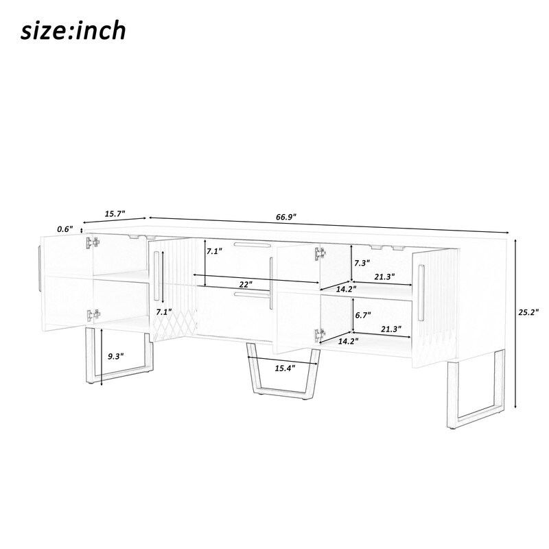 Modern TV Stand with Drawers and Cabinets  Wood Entertainment Center for TVs up to 65 Inch  TV Console Table for Living Room