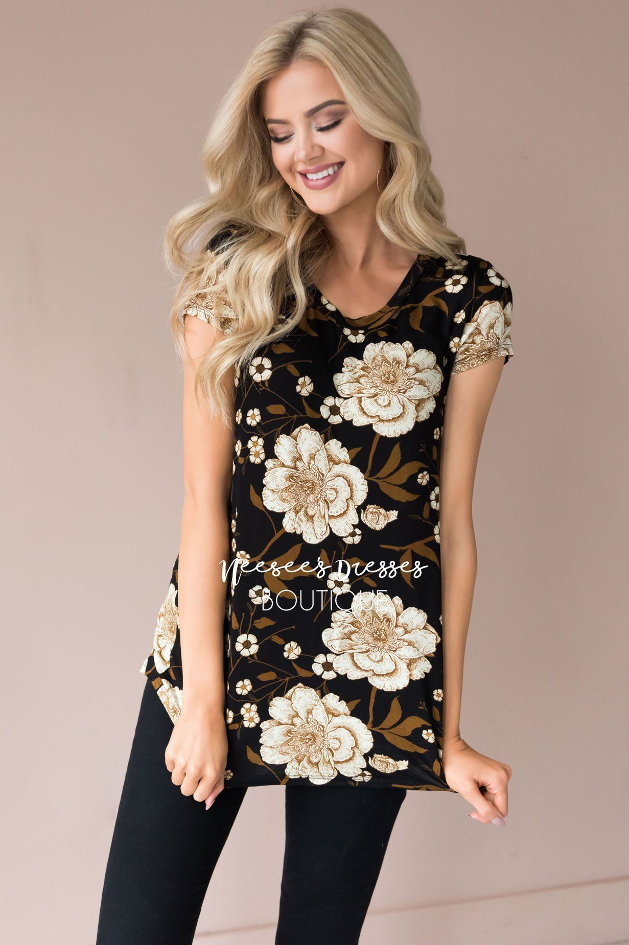 Bold Gold Floral Blouse