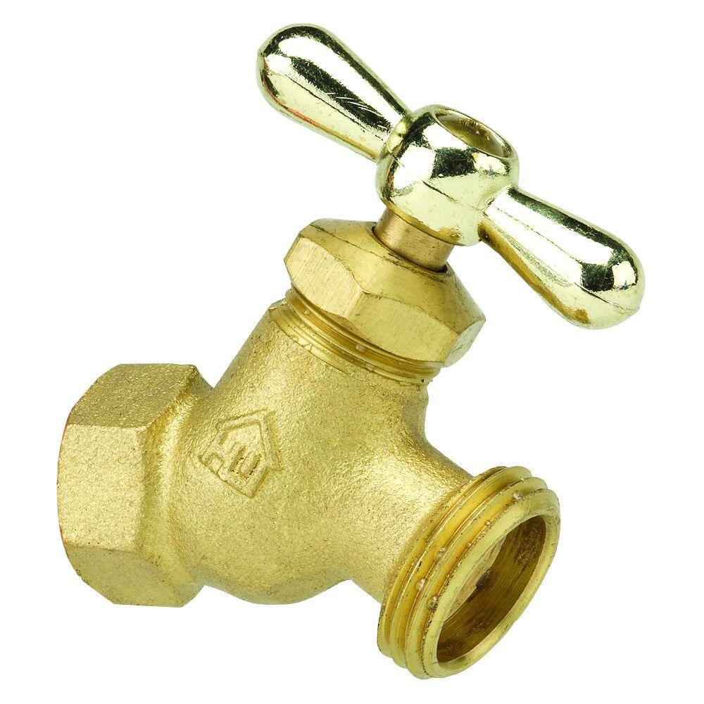 Everbilt 12 in. FIP x 34 in. MHT Brass No-Kink Hose Bibb Valve VHNSTDB3EB