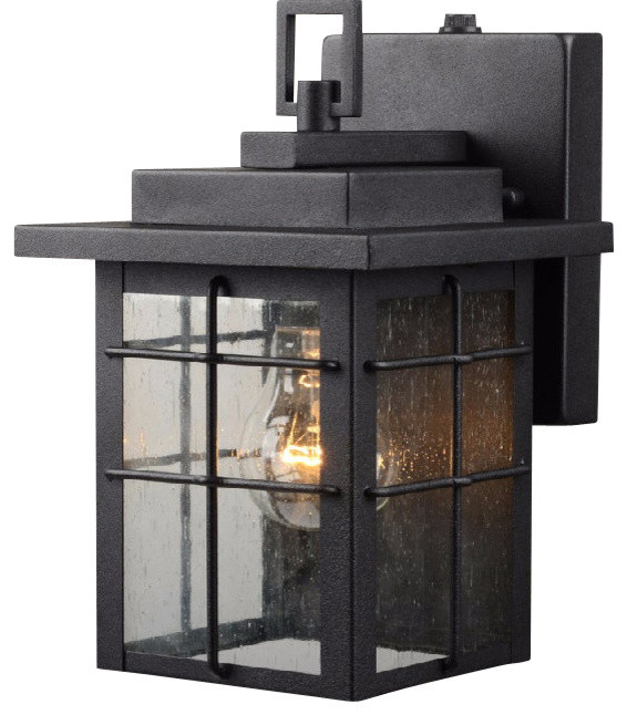 Hardware House Small Square Lantern with Textured Black Finish   Transitional   Outdoor Wall Lights And Sconces   by Hardware House  Houzz