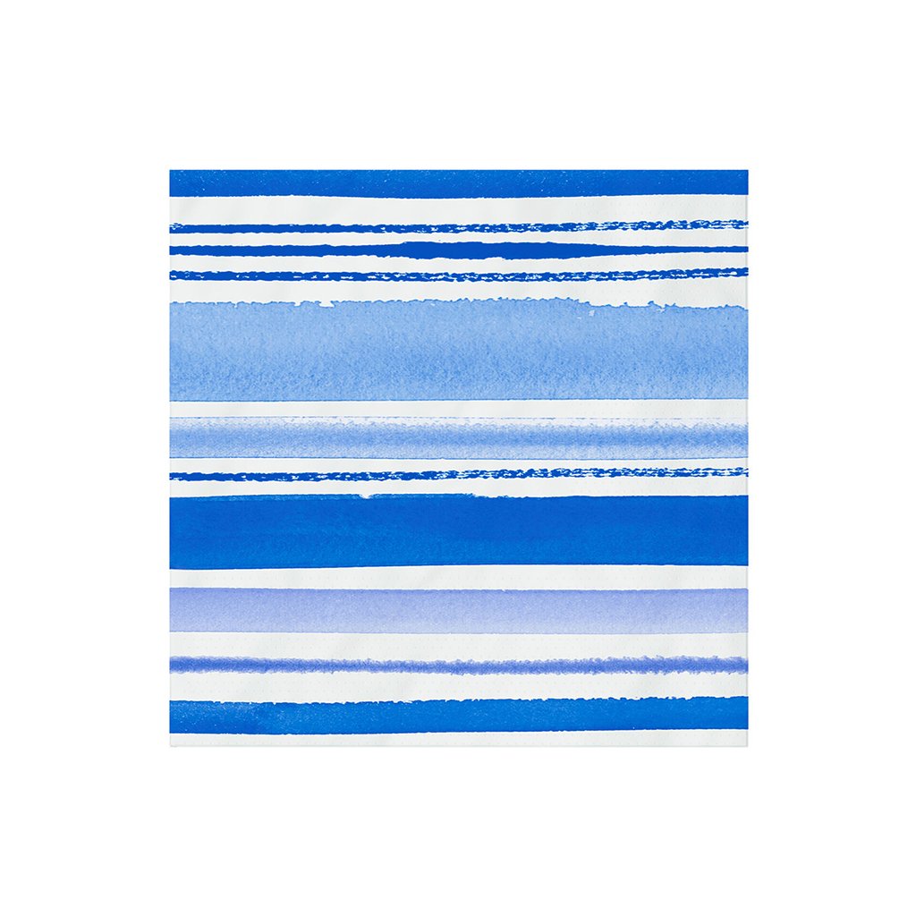 Hallmark  Blue Watercolor Stripe Cocktail Napkins, Set of 16