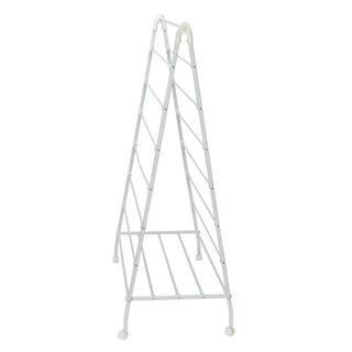 Honey-Can-Do 22 in. x 58 in. White Steel Portable Clothes Drying Rack with A-Frame Design DRY-08551