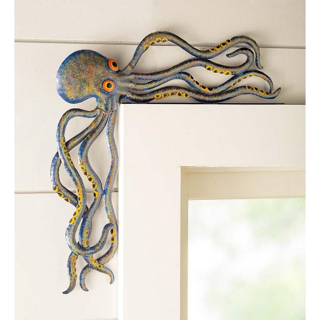 Wind amp Weather Handcrafted Reclaimed metal Octopus Door Crawler