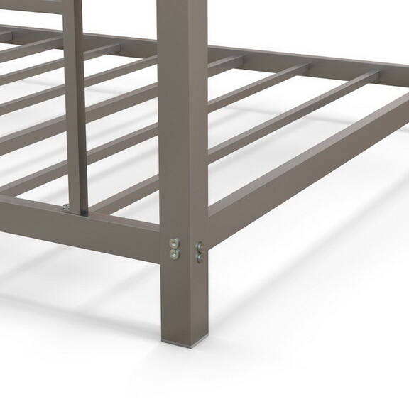 Costway Low Profile Twin Over Twin Metal Bunk Bed ...