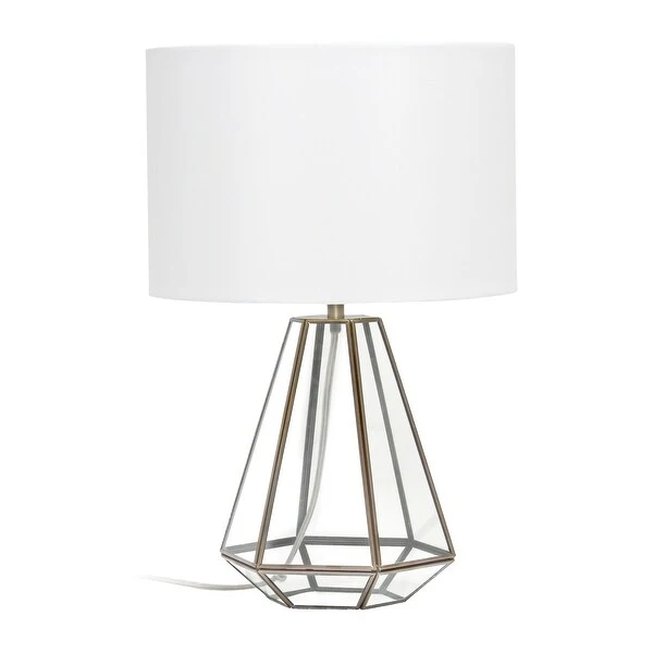 Lalia Home Transparent Triagonal Table Lamp， Brass