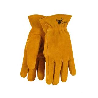 G  F Products Brown Kid's Leather Work Gloves 3041