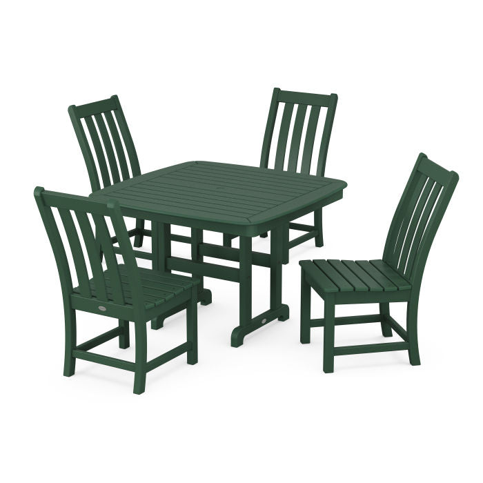 Polywood Vineyard Side Chair 5-Piece Dining Set with Trestle Legs PWS936-1