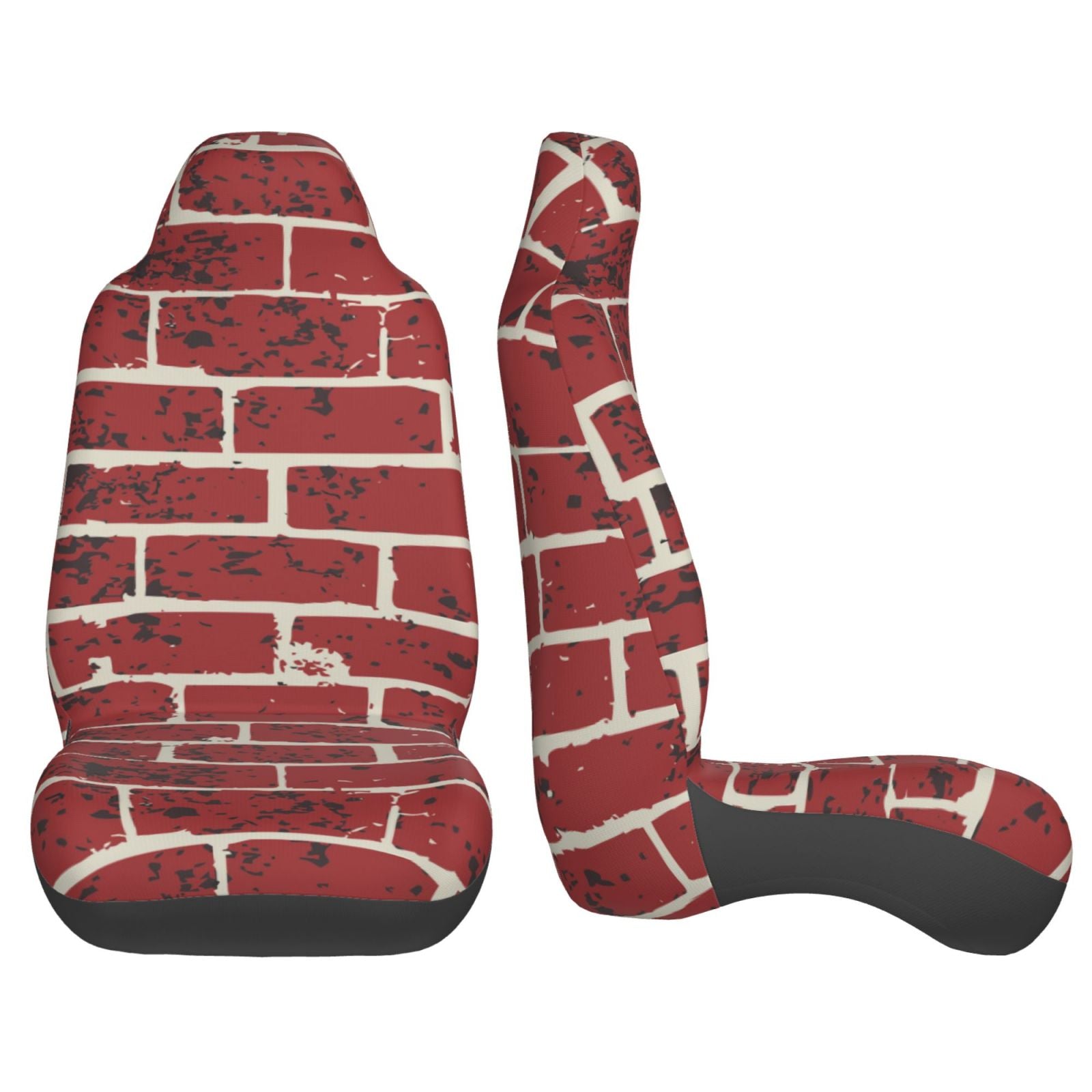 TEQUAN Front Seat Covers， Brick Tile Wall Texture Pattern 2 Piece Car Seat Cover Fit Most Car SUV Truck Van