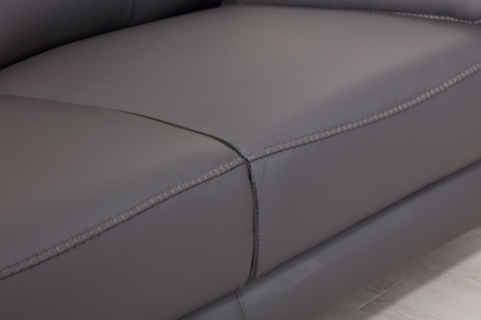 Turin Contemporary Genuine Italian Leather Loveseat   Contemporary   Loveseats   by Luxuriant Furniture  Houzz