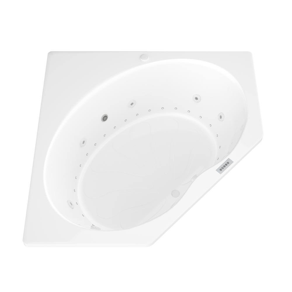 Universal Tubs Carnelian Diamond Series 5 ft. Center Drain Whirlpool and Air Bath Tub in White HD6060EDLX