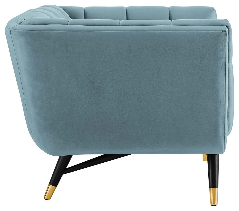 Modern Armchair Accent Chair  Velvet Fabric   Midcentury   Armchairs And Accent Chairs   by House Bound  Houzz