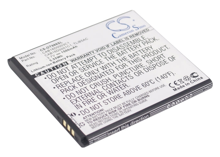 Alcatel AK47 One Touch 986 OT986 OT986 Replacement Battery BatteryClerkcom Mobile Phone