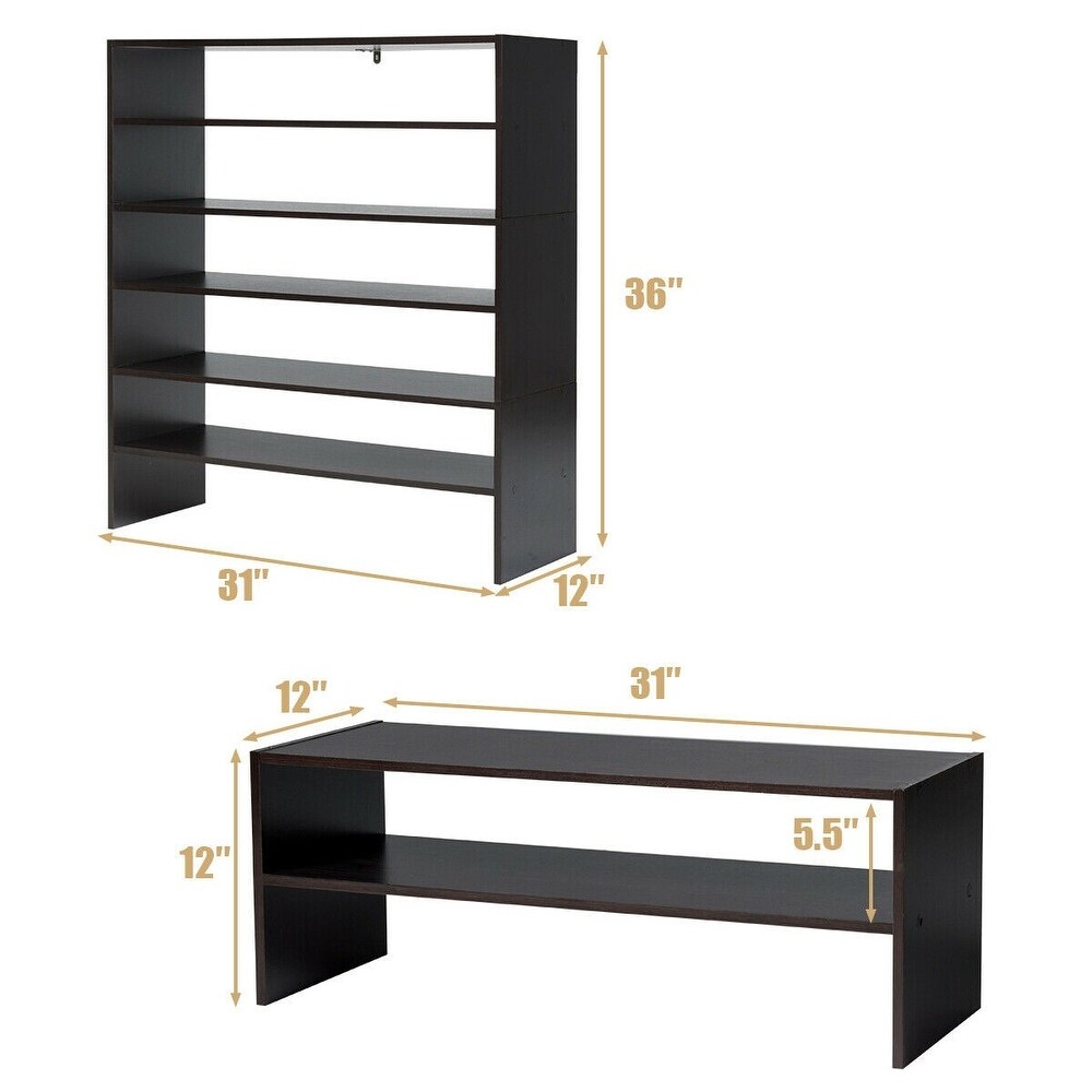 3 piece Stackable 2 tier Shoe Rack Organizer Storage Shelf Set   31\