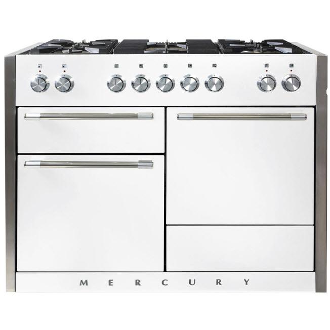 AGA 48-inch Mercury Dual Fuel Range with True European Convection AMC48DFWHT