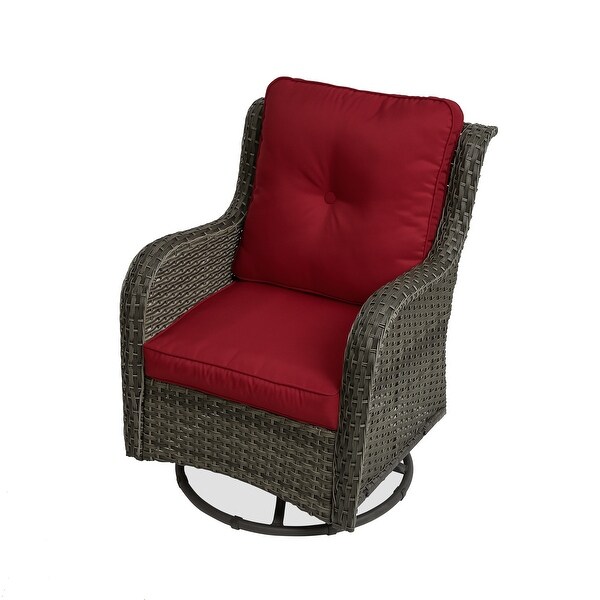 Outdoor Rattan Swivel Gliders Rocking Chair