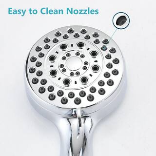 Tahanbath 5-Spray Patterns with 2.5 GPM 3.5 in. Wall Mount Handheld Shower Head in Chrome W122458401-KXC