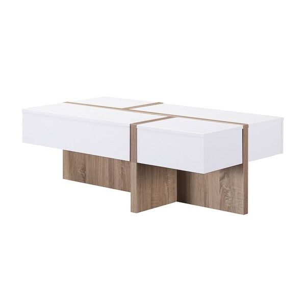 Furniture of America Lexa Modern White 47-inch Storage Coffee Table