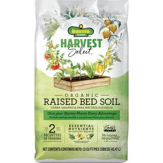 BONNIE PLANTS HARVEST SELECT 1.5 cu. ft. Organic Raised Bed Garden Soil Feeds Plants Up to 2 Months Ready-To-Use OMRI Listed 71659260