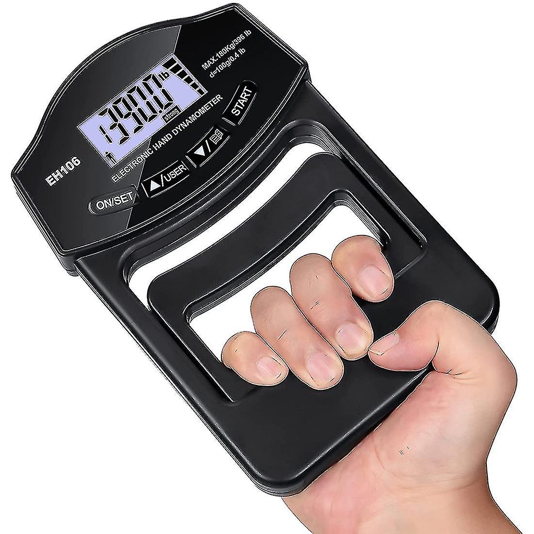 Grip Strength Tester， 396lbs/180kg Digital Hand Dynamometer Grip Strength Meter Usb Lcd Screen Hand