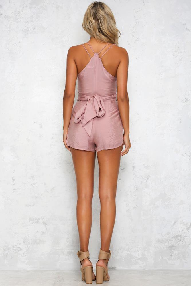 Got Me Hooked Romper Blush