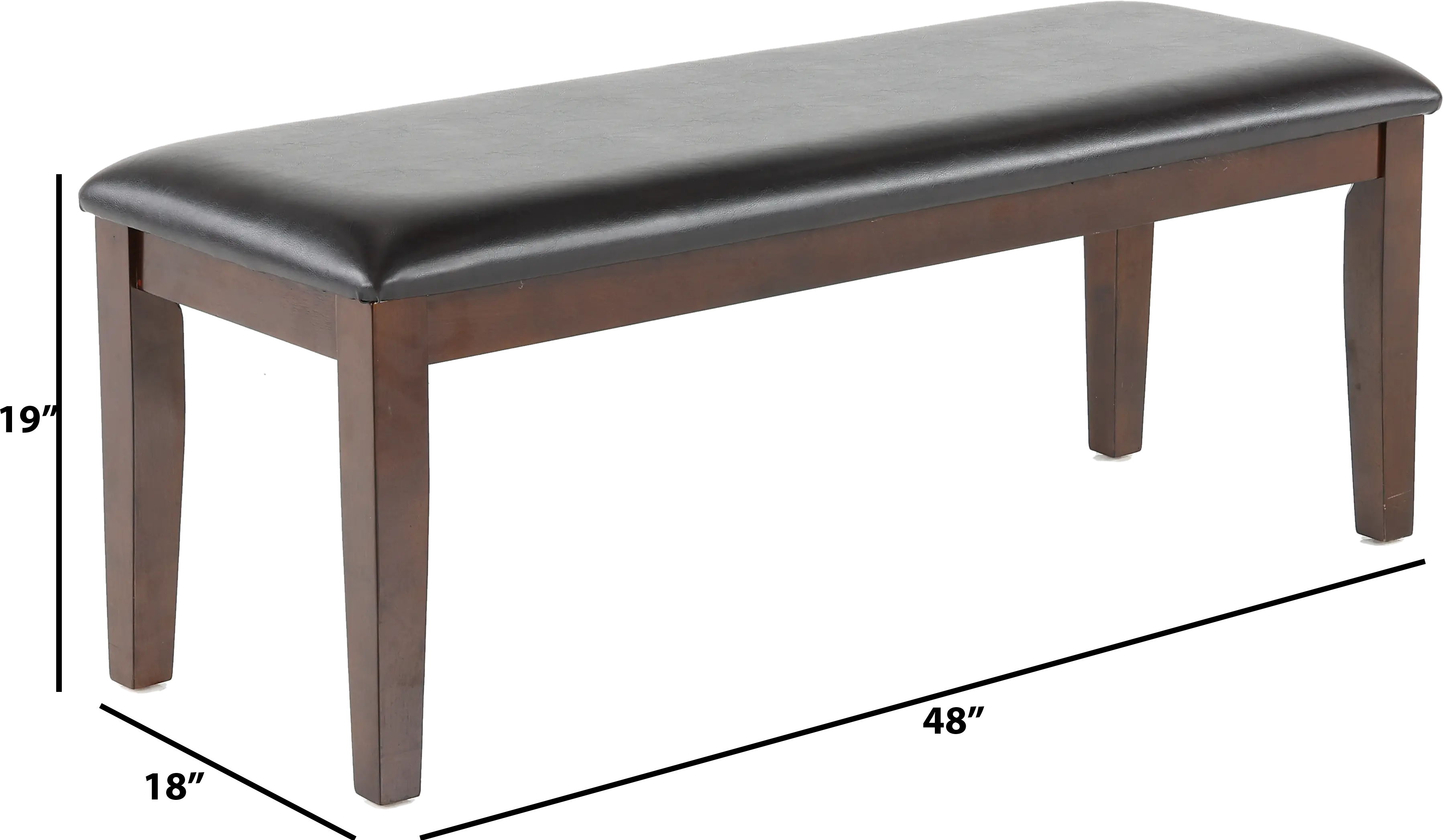 Brent Dark Cherry Upholstered Dining Bench