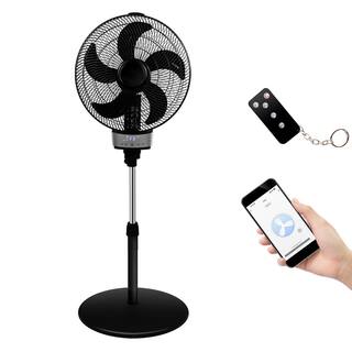 Cesicia Multi-functional 16 in. 3 Speeds Pedistal Fan in Black Height Adjustable with Timer Cesicia-36