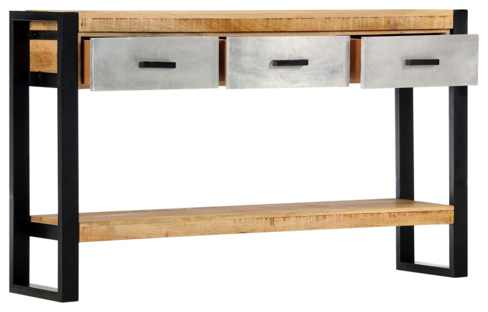 vidaXL Console Table Entryway Hall Table Narrow Side Table Solid Mango Wood   Industrial   Console Tables   by vidaXL LLC  Houzz