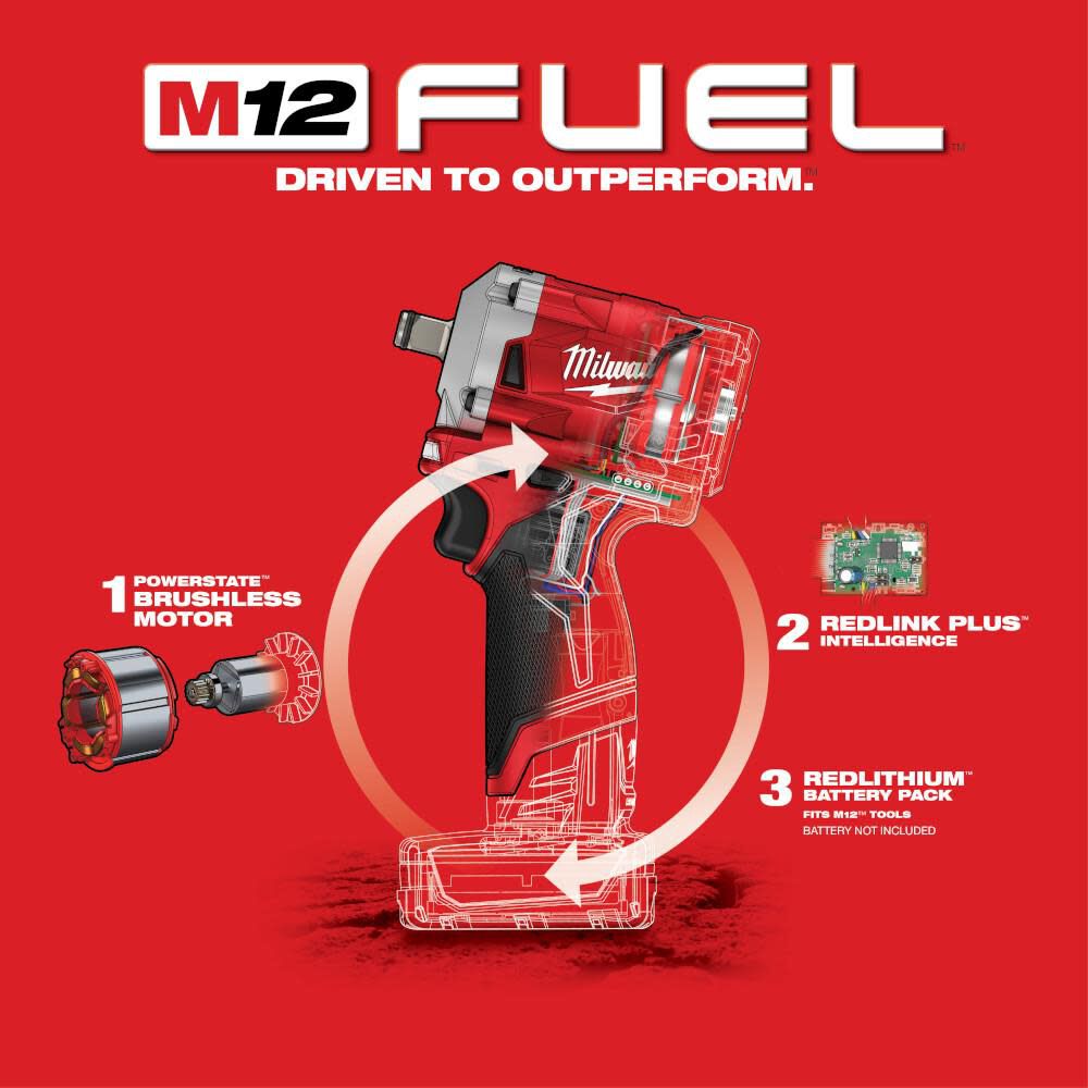 Milwaukee M12 FUEL Stubby 1/2