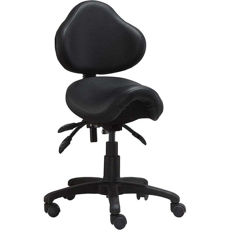 Ergonomic Adjustable Tilt Saddle Stool Chair With Back Support Home Office Exam Waiting Rooms Desk Dentistry Doctor