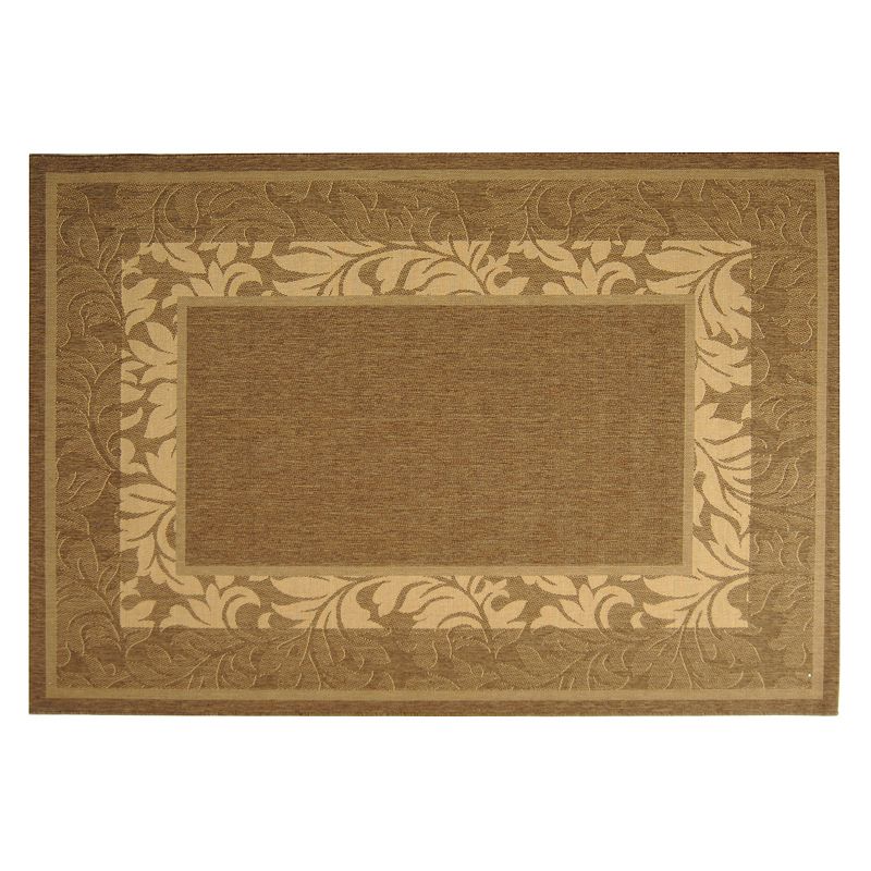 Safavieh Courtyard Leaves Framed Indoor Outdoor Rug