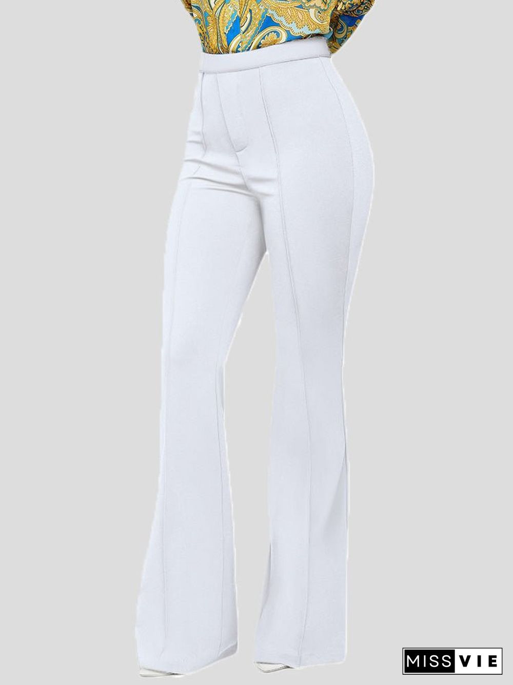 Women'S Pants Solid Slim High Waist Flared Pants