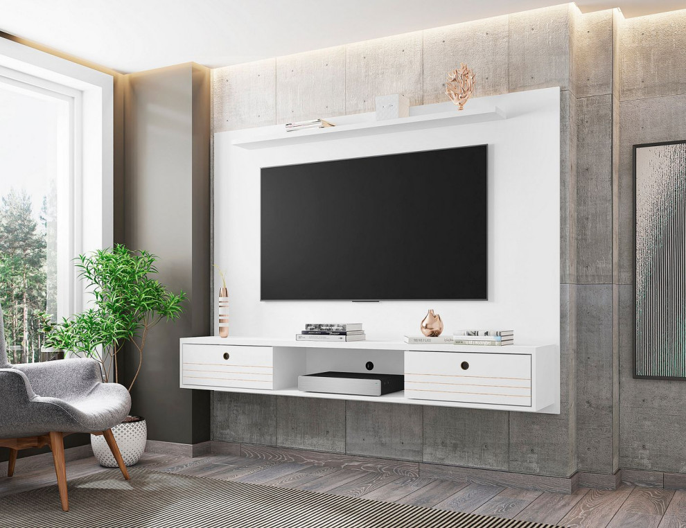 Manhattan Comfort Liberty Floating Wall Entertainment Center Overhead Shelf   Contemporary   Entertainment Centers And Tv Stands   by Manhattan Comfort  Houzz