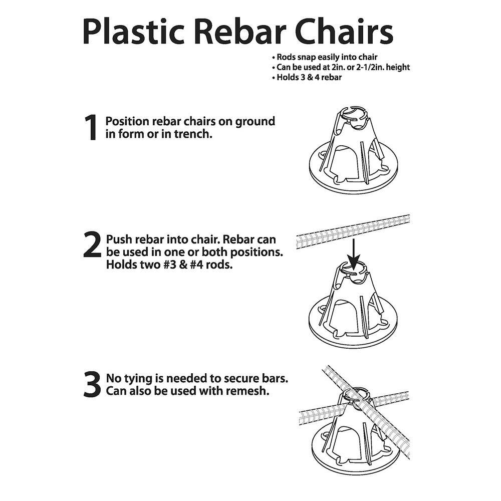 PROWORX 22.5 in. Plastic Rebar Mesh Chair (50-Pack) 832012