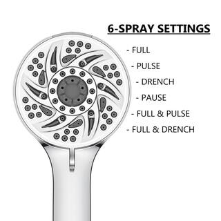 Glacier Bay EasyDock 6-Spray Patterns 5 in. Wall Mount Dual Shower Heads in Chrome P87000