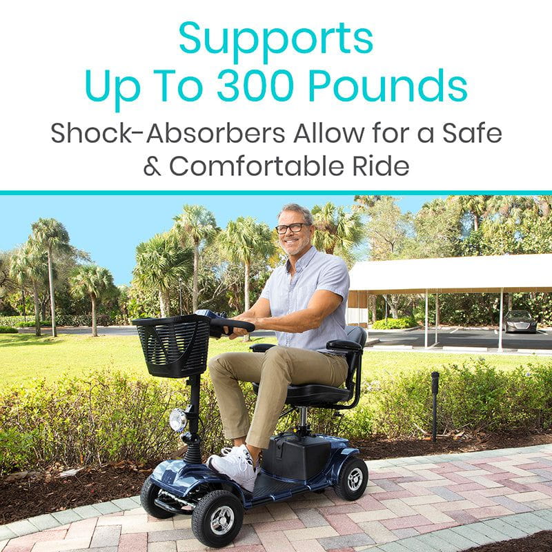 Vive Health Series A - Lightweight Folding Mobility Scooter  - Long Range with Comfort Swivel Seat