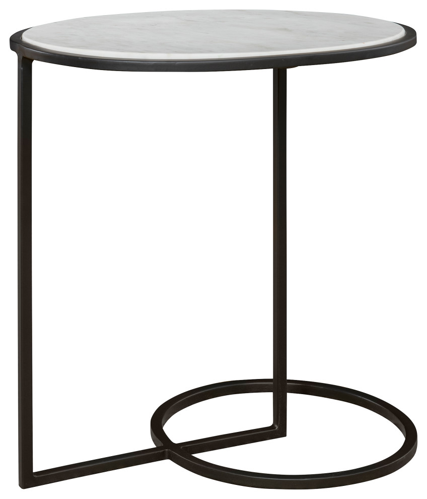 Uttermost Twofold White Marble Accent Table   Transitional   Side Tables And End Tables   by Uttermost  Houzz