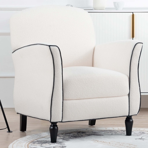 Accent Chair Armchair with Wood Legs， Fabric Upholstered Accent Chairs for Living Room Bedroom