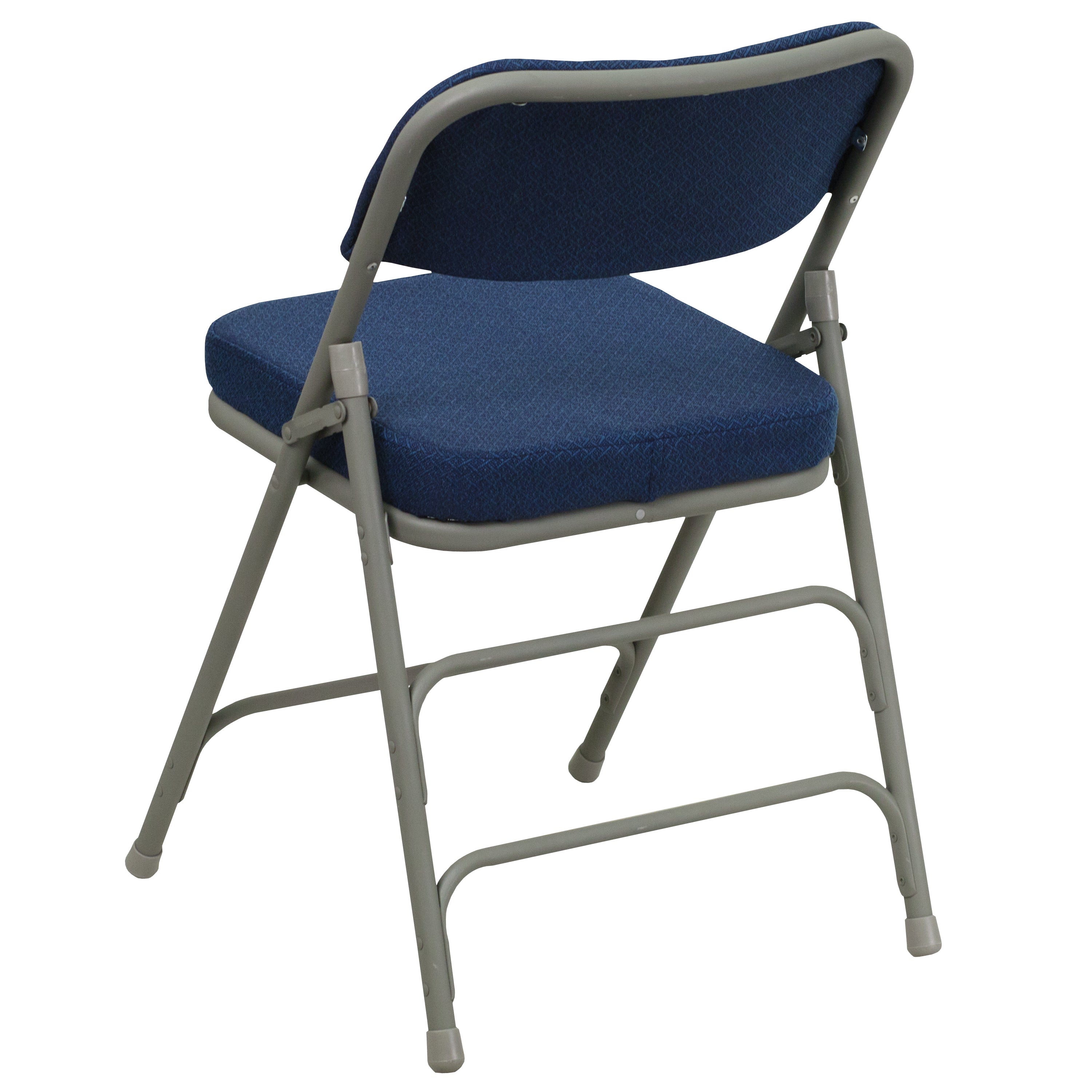 Hercules Hinged Fabric Padded Folding Chair - 4-Pack, Navy Blue