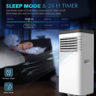 Bunpeony 8000 BTU 3-in-1 Portable Air Conditioner with Cool Dehum Fan Sleep Mode in White ZMCT106